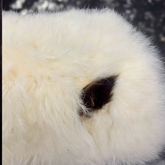 Vintage Real Fur Cream Hand Warmer and Mask Set - Picture 5 of 14